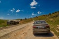 KHULO, GEORGIA - 08 August 2017: Mountain unpaved road between