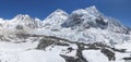 Khumbu glacier and Everest base camp area Royalty Free Stock Photo