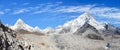 Khumbu glacier Mount Pumori and Nuptse, Kala Patthar Royalty Free Stock Photo