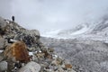 Khumbu icefall - hiking to South Everest Base Camp in Himalayas Royalty Free Stock Photo