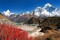 Khumjung village and beautiful himalayas