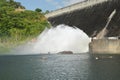 Khun Dan Prakarn Chon Dam spring water from spillway