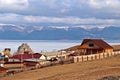 Khushir city in front of Baikal lake