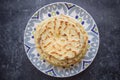 Khychin, Tortilla, Traditional Balkar food, Ossetian pie, Dark background