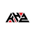 KHZ triangle letter logo design with triangle shape. KHZ triangle logo design monogram. KHZ triangle vector logo template with red Royalty Free Stock Photo