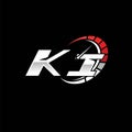 KI Logo Letter Speed Meter Racing Style