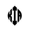 KIA circle letter logo design with circle and ellipse shape. KIA ellipse letters with typographic style. The three initials form a