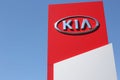 Kia dealership sign against blue sky Royalty Free Stock Photo