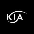 KIA letter logo design on black background.KIA creative initials letter logo concept.KIA letter design