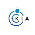 KIA letter technology logo design on white background. KIA creative initials letter IT logo concept. KIA letter design