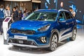 Kia Niro plug-in hybrid car at the 89th Geneva International Motor Show. Geneva, Switzerland - March 5, 2019