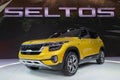 Kia Seltos compact SUV on display during Los Angeles Auto Show