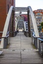 Kibbelsteg bridge in Speicherstadt district in Hamburg, Germany Royalty Free Stock Photo