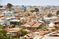 Kibera is the biggest slum in Africa. Slums in Nairobi, Kenya Royalty Free Stock Photo