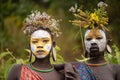 Portrait of unidentified Surmi women Royalty Free Stock Photo