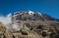 Kibo peak in Mount Kilimanjaro, Tanzania Royalty Free Stock Photo
