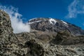Kibo peak in Mount Kilimanjaro, Tanzania Royalty Free Stock Photo