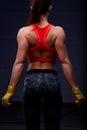 Kick-boxer back , proud, firm body, unafraid Royalty Free Stock Photo