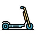Kick electric scooter icon color outline vector