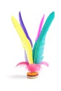 Colorful Kick Feather Shuttlecock Royalty Free Stock Photo