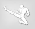 Kick fighter illustration