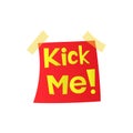 Kick me, april fools day sticker icon