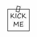 Kick me sticker icon, outline style