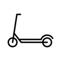 Kick scooter and electric scooter flat line icon. Rental, mobile app, eco transport simple vector illustration. Outline sign for Royalty Free Stock Photo