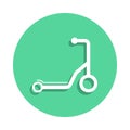 Kick scooter icon in badge style. One of toys collection icon can be used for UI, UX