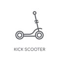 Kick scooter linear icon. Modern outline Kick scooter logo conce Royalty Free Stock Photo