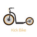 Kick Scooter Outline BW Icon or Logo Royalty Free Stock Photo