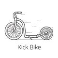 Kick Scooter Thin Line Illustration