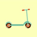 Kick scooter vector illustration isolated on beige background. Royalty Free Stock Photo