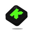 Kick social media app website icon vector Cube icon