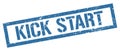 KICK START blue grungy rectangle stamp