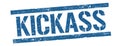 KICKASS text on blue vintage lines stamp Royalty Free Stock Photo