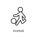 kickball icon. Trendy modern flat linear vector kickball icon on