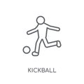 kickball linear icon. Modern outline kickball logo concept on wh