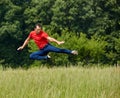 Kickbox fighter training outdoor