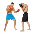 Kickbox fighters sparring Royalty Free Stock Photo