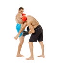 Kickbox fighters sparring Royalty Free Stock Photo