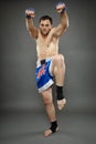 Kickboxer in guard stance Royalty Free Stock Photo
