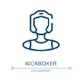 Kickboxer icon. Linear vector illustration from sport avatars collection. Outline kickboxer icon vector. Thin line symbol for use