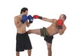 Kickboxers fighting