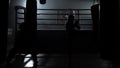 Kickboxers preparing for competitions. Slow motion