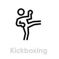 Kickboxing icon vector illustration