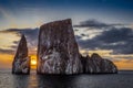 Kicker rock at sunset, San Cristobal, Galapagos, Ecuador Royalty Free Stock Photo