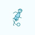 the kicker strikes ball field outline icon. Element of soccer player icon. Thin line icon for website design and development, app