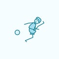 the kicker strikes ball field outline icon. Element of soccer player icon. Thin line icon for website design and development, app