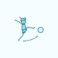 the kicker strikes ball field outline icon. Element of soccer player icon. Thin line icon for website design and development, app